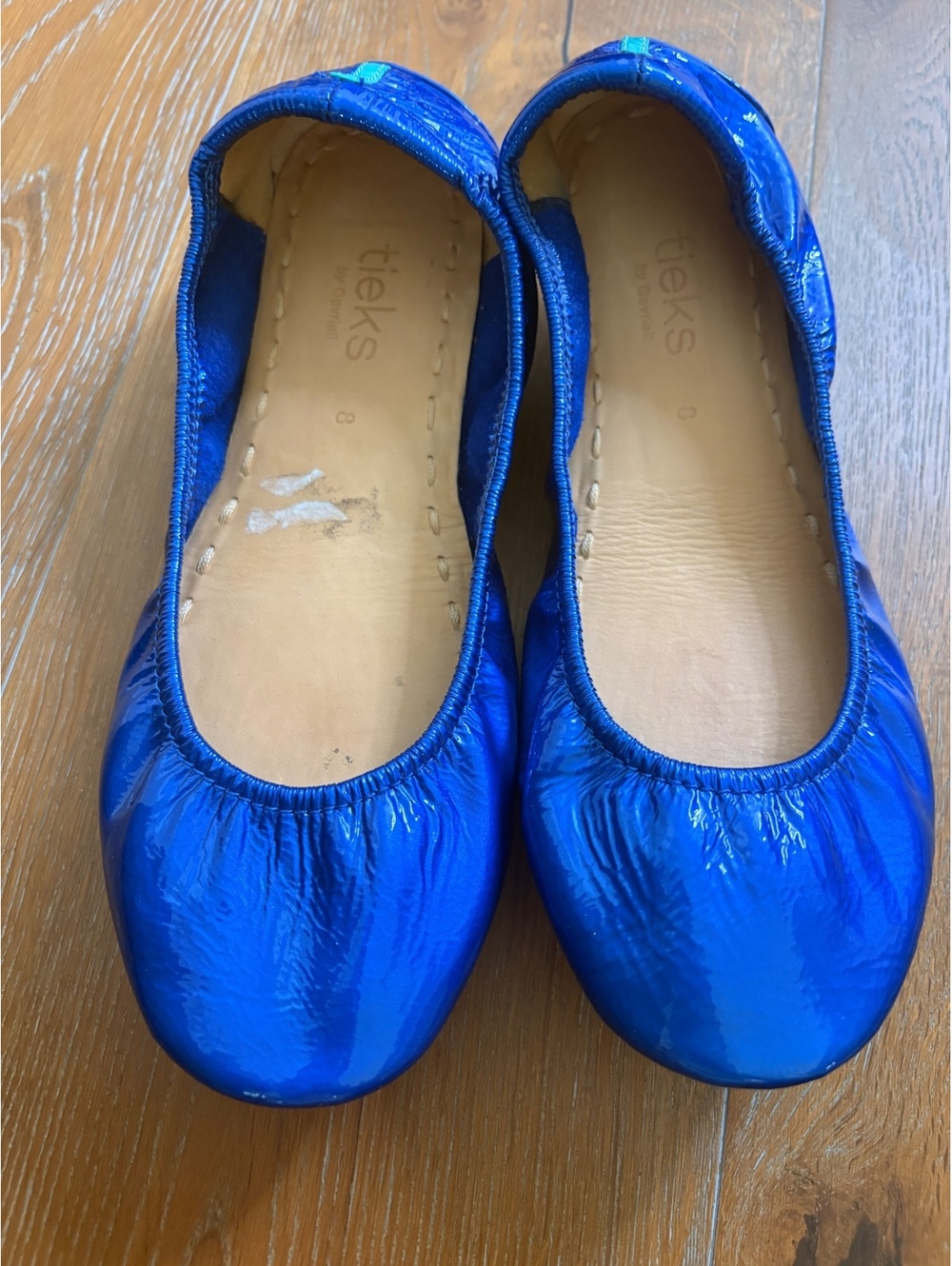 Tieks Blue Ballet Flats Soft Leather Comfortable Size 8
